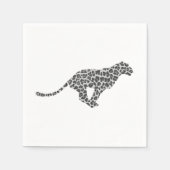 Leopard Gray and Light Gray Silhouette Serviette (Vorderseite)