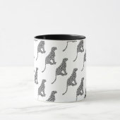 Leopard Gray and Light Gray Silhouette Tasse (Zentrum)