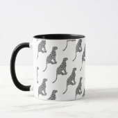 Leopard Gray and Light Gray Silhouette Tasse (Links)