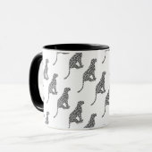 Leopard Gray and Light Gray Silhouette Tasse (Vorderseite Links)
