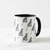 Leopard Gray and Light Gray Silhouette Tasse (VorderseiteRechts)