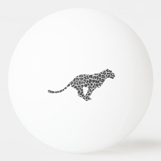 Leopard Gray and Light Gray Silhouette Tischtennisball (Vorderseite)
