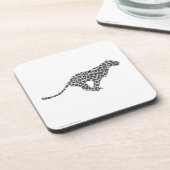 Leopard Gray and Light Gray Silhouette Untersetzer (Linke Seite)