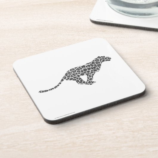 Leopard Gray and Light Gray Silhouette Untersetzer (Linke Seite)