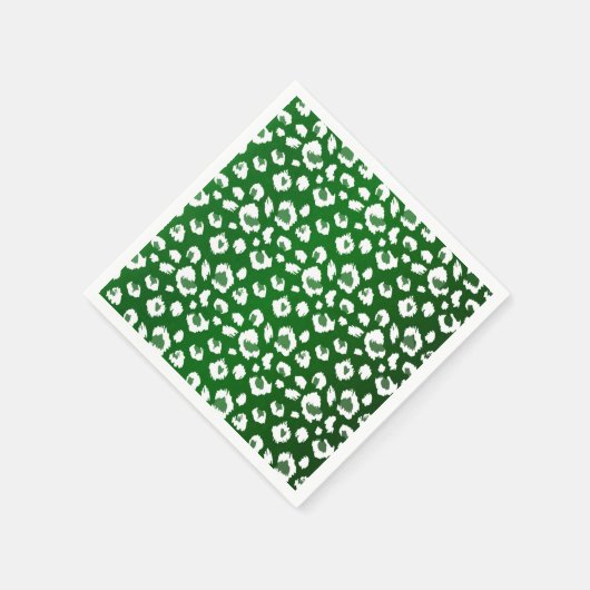 Leopard Green Animal Print Muster Party Serviette (Ecke)