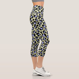 Leopard Green Black Lila Capri Leggings