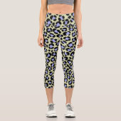 Leopard Green Black Lila Capri Leggings (Vorderseite)