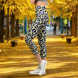 Leopard Green Black Lila Capri Leggings