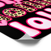 Leopard Groovy Lollie Valentine's Day Women Valent Poster (Ecke)