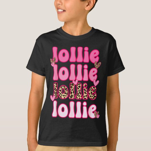Leopard Groovy Lollie Valentine's Day Women Valent T-Shirt (Vorderseite)