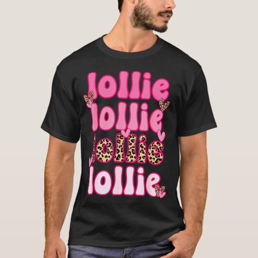 Leopard Groovy Lollie Valentine's Day Women Valent T-Shirt (Vorderseite)