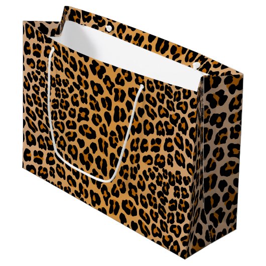 Leopard Große Geschenktüte (Vorderseite Schrägansicht)