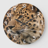 Leopard Große Wanduhr (Vorderseite)