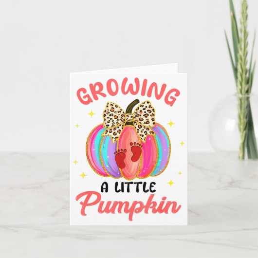 Leopard Growing Little A Pumpkin Fall Vibes Thanks Karte (Vorderseite)