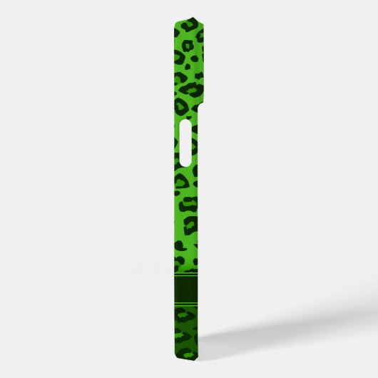 Leopard-grüne Monogramm Case-Mate iPhone Hülle (Rückseite / Rechts)