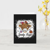 Leopard Halloween Kuh Pumpkin Spooky Heifer 1 Karte (Gelbe Blume)