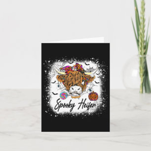 Leopard Halloween Kuh Pumpkin Spooky Heifer 1 Karte