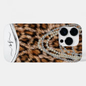 Leopard Handgeschriebener Name Pearl Diamond Neckl Case-Mate iPhone Hülle (Rückseite (Horizontal))
