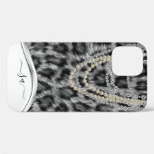 Leopard handgeschriebener Name Perlen Diamant Hals Case-Mate iPhone Hülle (Rückseite (Horizontal))