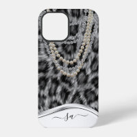 Leopard Handschrift Name Perlen Diamant Halskette 