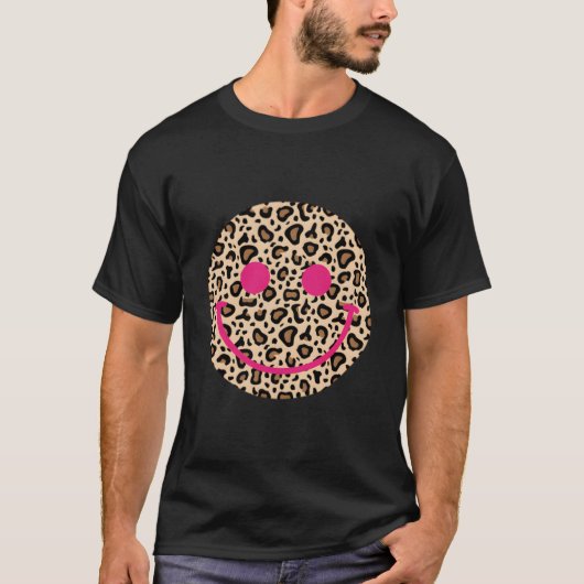 Leopard Happy Face T-Shirt (Vorderseite)