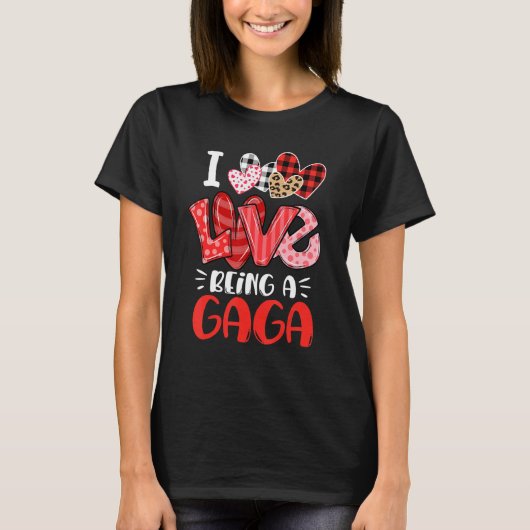 Leopard Happy Mothers Day I Love Being A Gaga Buff T-Shirt (Vorderseite)