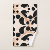 Leopard Haut Beige Flora Modernes Mosaikmuster Badhandtuch Set (Handtuch)