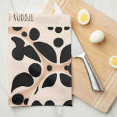 Leopard Haut Beige Flora Modernes Mosaikmuster Geschirrtuch (Viertel Falte)