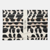 Leopard Haut Beige Moderne Muster Geschirrtuch (Horizontal)
