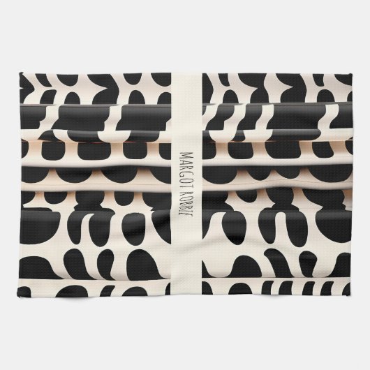 Leopard Haut Beige Moderne Muster Geschirrtuch (Horizontal)