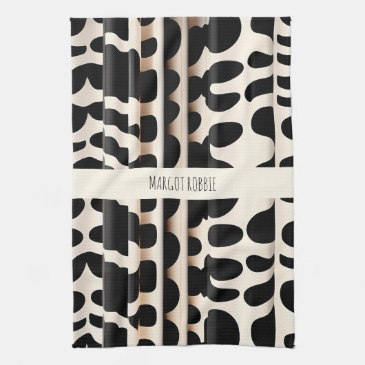 Leopard Haut Beige Moderne Muster Geschirrtuch (Vertikal)