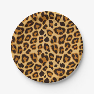 Leopard-Haut-Druck-Muster Pappteller