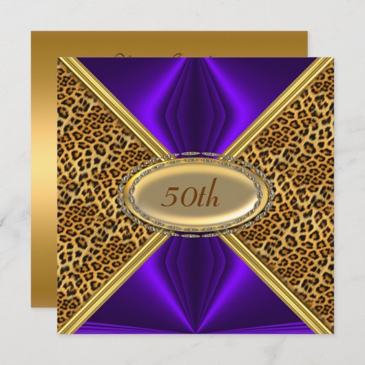 Leopard Haut Geburtstagsparty Einladung (Vorne/Hinten)