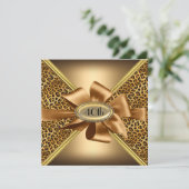 Leopard Haut Geburtstagsparty Einladung 5 (Stehend Vorderseite)