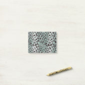 Leopard-Haut in der Mandarine Blaues Meer Post-it Klebezettel (Auf Schreibtisch)