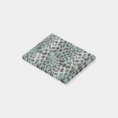 Leopard-Haut in der Mandarine Blaues Meer Post-it Klebezettel (angewinkelt)