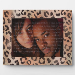 Leopard Haut in Mandarine Apricot Fotoplatte