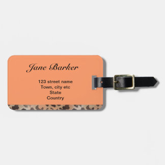 Leopard Haut in Mandarine Apricot Gepäckanhänger