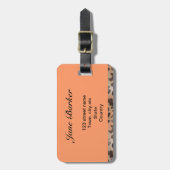 Leopard Haut in Mandarine Apricot Gepäckanhänger (Vorderseite vertikal)