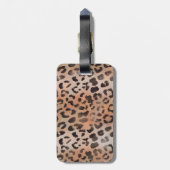 Leopard Haut in Mandarine Apricot Gepäckanhänger (Rückseite vertikal)