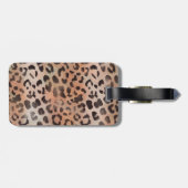 Leopard Haut in Mandarine Apricot Gepäckanhänger (Rückseite horizontal)