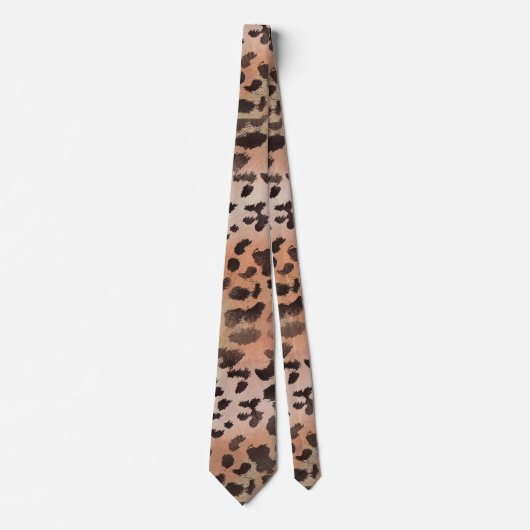 Leopard Haut in Mandarine Apricot Krawatte (Vorderseite)