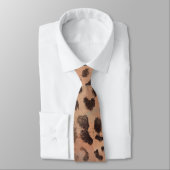 Leopard Haut in Mandarine Apricot Krawatte (Gebunden)