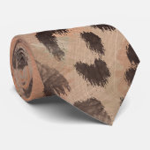Leopard Haut in Mandarine Apricot Krawatte (Gerollt)