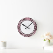 Leopard-Haut in Rosa Runde Wanduhr (Zuhause)