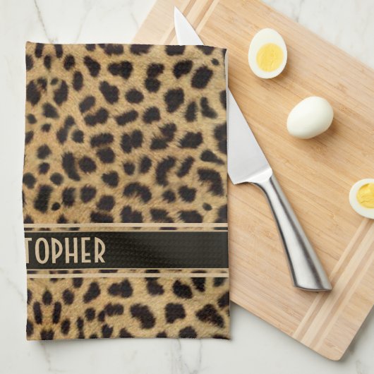 Leopard-Haut-Muster Handtuch (Viertel Falte)