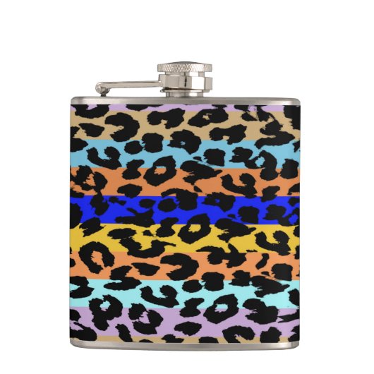 Leopard-Haut-Retro Muster 7 Flachmann (Vorderseite)