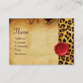 LEOPARD-HAUT, ROTES WAX-SIEGEL-PARKPLATTE VISITENKARTE (Vorderseite)