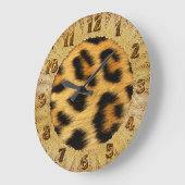 Leopard Hautfarbe Große Wanduhr (Winkel)