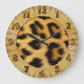 Leopard Hautfarbe Große Wanduhr (Vorderseite)